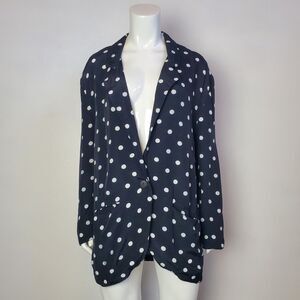 Vintage 80s M.L. Sport Black Polkadot Blazer